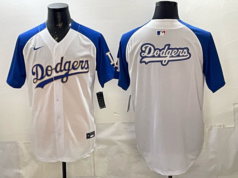 2026 Men Nike Los Angeles Dodgers Blank White blue Game MLB Jersey 007->los angeles dodgers->MLB Jersey